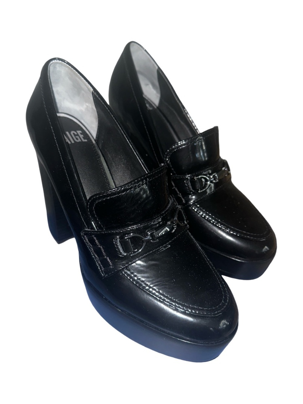 PAIGE Black Platform Loafer Pumps - Women
